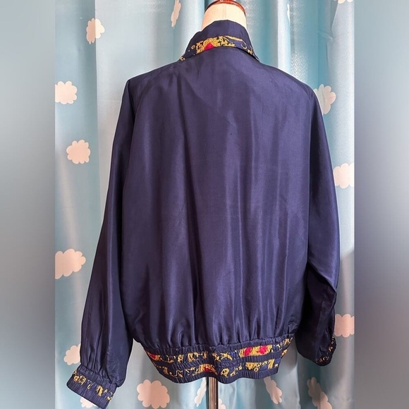 Vintage 80s silk baroque windbreaker- men's medium, women L - Picture 4 of 16